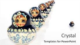  Presentation with russian doll - Colorful presentation theme enhanced with russian doll - matrioshka backdrop and a white colored foreground