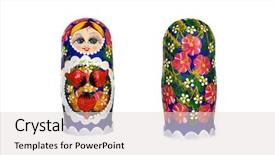  Presentation with russian - Cool new PPT theme with russian dolls babushkas matryoshkas isolated backdrop and a lemonade colored foreground