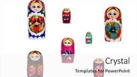  Presentation with russian doll - Amazing presentation design having russian dolls babushkas matryoshkas isolated backdrop and a sky blue colored foreground