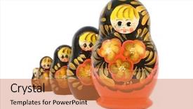  Presentation with russian doll - Presentation theme having russian dolls is sequence background and a red colored foreground