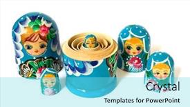  Presentation with russian doll - Colorful slides enhanced with russian dolls isolated backdrop and a arctic colored foreground