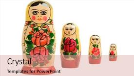  Presentation with russian doll - Presentation theme with russian dolls background and a coral colored foreground