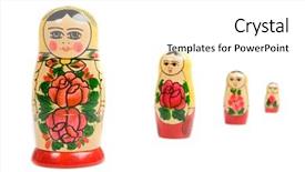  Presentation with russia - Audience pleasing PPT theme consisting of russian dolls backdrop and a white colored foreground