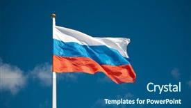  Presentation with russia flag - Amazing theme having russian flag against blue sky backdrop and a ocean colored foreground