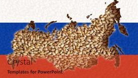  Presentation with world flag - Theme having russian-flag-and-wheat-russian background and a red colored foreground