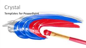  Presentation with russian - Audience pleasing slide deck consisting of russian flag illustration paints backdrop and a white colored foreground