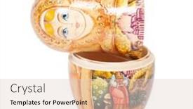  Presentation with russian doll - PPT theme having russian-folk-wooden-nesting-doll background and a lemonade colored foreground