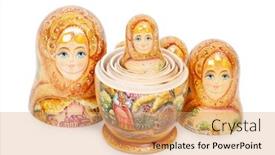  Presentation with russian doll - Cool new PPT theme with russian-folk-wooden-nesting-doll backdrop and a coral colored foreground