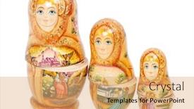  Presentation with russian doll - PPT theme with russian-folk-wooden-nesting-doll background and a yellow colored foreground