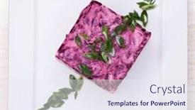  Presentation with russian - PPT layouts featuring russian-food-holiday-herring-salad background and a sky blue colored foreground