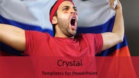  Presentation with russia flag - Presentation consisting of russian guy waving russia flag background and a red colored foreground