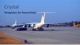  Presentation with military transport - Presentation design featuring russian-heavy-military-transport-aircraft background and a light blue colored foreground