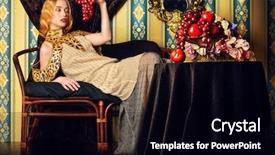  Presentation with luxury fashion - Amazing PPT theme having russian history - beautiful fashion model backdrop and a black colored foreground