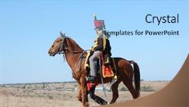  Presentation with war - PPT theme with russian hussar kiev's hussar regiment crimean war time background and a light blue colored foreground