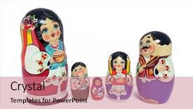  Presentation with russian doll - Audience pleasing PPT theme consisting of russian nested dolls family - isolated backdrop and a coral colored foreground
