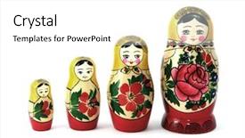  Presentation with russian doll - Colorful PPT theme enhanced with russian nesting dolls in order backdrop and a white colored foreground