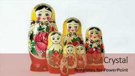  Presentation with russian doll - PPT theme with russian nesting dolls isolated background and a red colored foreground