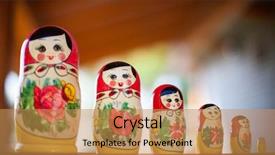  Presentation with doll - Presentation theme enhanced with russian nesting dolls background and a coral colored foreground