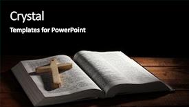  Presentation with open bible - Audience pleasing slide deck consisting of russian open holy bible backdrop and a black colored foreground