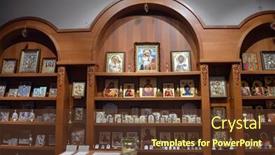  Presentation with art gallery - Slides featuring russian-orthodox-art-gallery background and a tawny brown colored foreground