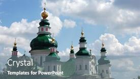  Presentation with russian historical - Slides enhanced with russian-orthodox-cathedral-in-historical background and a gray colored foreground