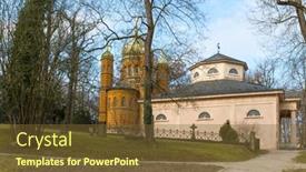  Presentation with orthodox - Theme with russian-orthodox-chapel-and-royal background and a tawny brown colored foreground