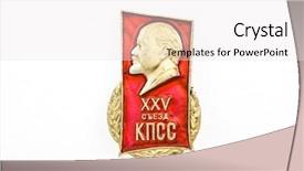  Presentation with ussr - Slide deck featuring russian revolution - lenin badge ussr isolated background and a white colored foreground