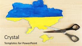  Presentation with revolution - PPT theme enhanced with russian revolution - map of ukraine and scissors background and a lemonade colored foreground