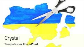  Presentation with sydney map - Beautiful PPT theme featuring russian revolution - map of ukraine and scissors backdrop and a  colored foreground