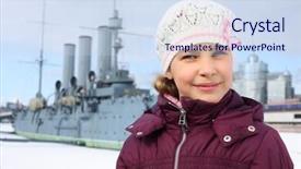  Presentation with revolution - Amazing slide set having russian revolution - portrait of a girl backdrop and a sky blue colored foreground