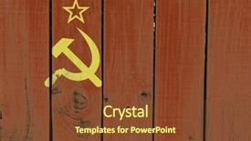  Presentation with revolution - Presentation design having russian revolution - soviet union flag on wooden background and a tawny brown colored foreground