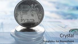  Presentation with nap 2000 - PPT theme enhanced with russian roubles coins against 2000 background and a light blue colored foreground