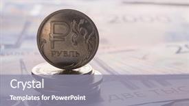  Presentation with russian greyhound - Beautiful PPT theme featuring russian roubles coins against 2000 backdrop and a gray colored foreground