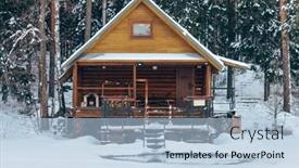  Presentation with russian forest - Audience pleasing PPT theme consisting of russian-sauna-banya-house backdrop and a light blue colored foreground