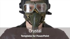  Presentation with second world war - Slides with russian second world war pilot background and a dark gray colored foreground