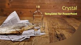  Presentation with vodka - Amazing presentation theme having russian snack vodka and dried fish backdrop and a tawny brown colored foreground