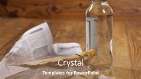  Presentation with vodka - PPT theme consisting of russian snack vodka and dried fish background and a coral colored foreground