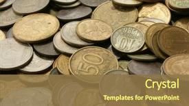  Presentation with soviet - Audience pleasing slide set consisting of russian and soviet coins close backdrop and a  colored foreground