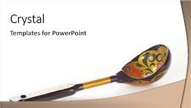 Presentation with russian doll - Amazing PPT theme having russian spoon on white backdrop and a white colored foreground