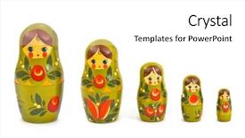 Presentation with russian doll - Slide set having russian toy matrioska isolated background and a white colored foreground