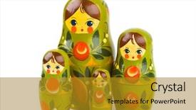  Presentation with russian doll - Colorful PPT layouts enhanced with russian toy matrioska isolated backdrop and a gold colored foreground