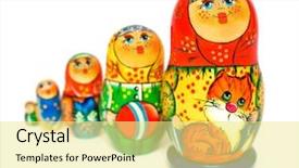  Presentation with russian doll - Cool new presentation theme with russian toy matrioska isolated backdrop and a blonde colored foreground