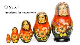  Presentation with russian doll - Slide deck consisting of russian toy matrioska isolated background and a white colored foreground