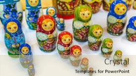  Presentation with russian - Presentation consisting of russian-toys-matrioshka-art-background background and a soft green colored foreground