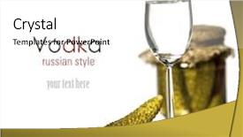  Presentation with vodka - Colorful PPT layouts enhanced with russian vodka with pickled cucumbers on white background with easy removable sample text backdrop and a white colored foreground