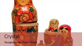  Presentation with russian - Amazing presentation having russian wooden dolls set - matreshka backdrop and a red colored foreground
