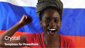  Presentation with black woman - Audience pleasing theme consisting of russian young black woman celebrating backdrop and a tawny brown colored foreground