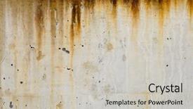  Presentation with cement - Slides having rust stains running vertically down cement background and a light gray colored foreground