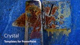  Presentation with texture steel sheet rust corrosion - PPT layouts featuring rusted-closeup-of-old-lever background and a ocean colored foreground