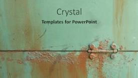  Presentation with joint - Slide set with rusted joint hinge weathered texture background background and a mint green colored foreground